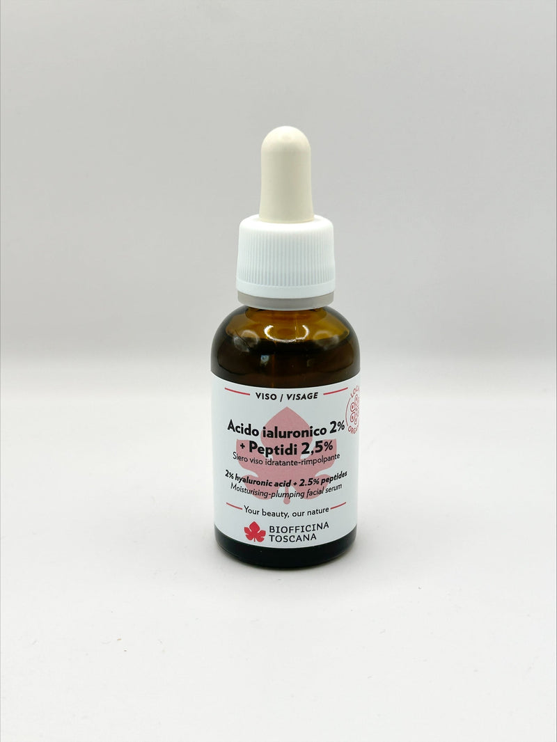 Biofficina Toscana Serum Hyaluronsyra 2% & Peptid 2.5% – uppstramande och djupt återfuktande