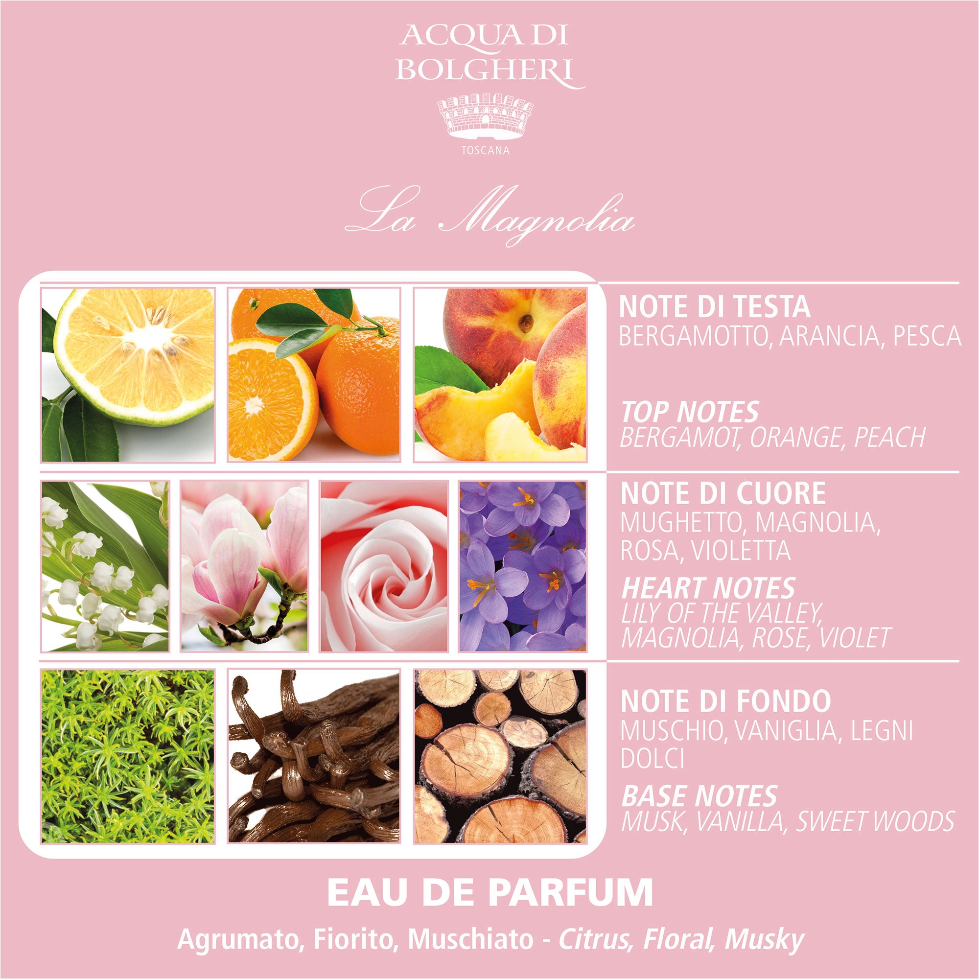 Eau de Parfum - La Magnolia 50ml - Dam - Magnolia, Liljekonvalj & Persika
