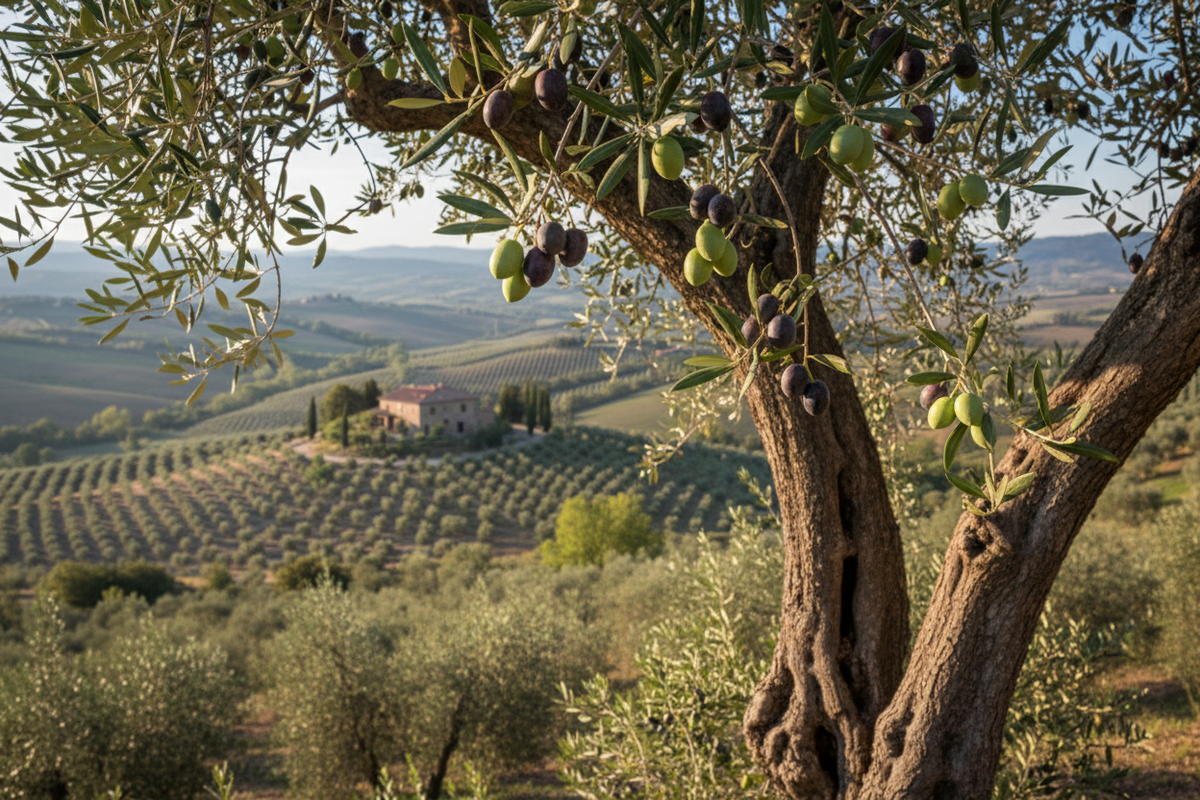 Olivgård i Toscana