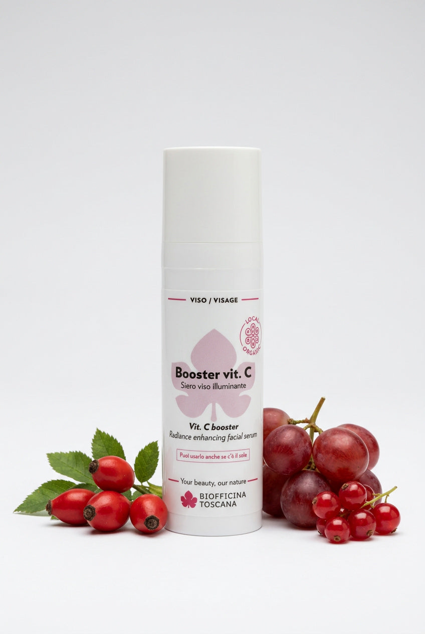 Booster serum med Rubiox 2.0 och vitamin C 2.5% 30ml – uppljusande och antioxidant ansiktsserum från Biofficina Toscana