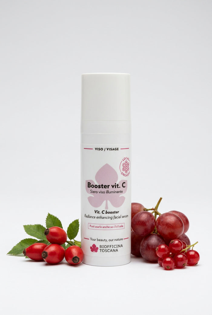 Booster serum med Rubiox 2.0 och vitamin C 2.5% 30ml – uppljusande och antioxidant ansiktsserum från Biofficina Toscana