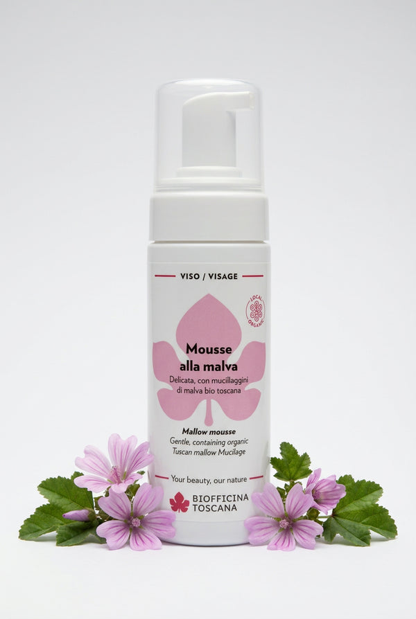 Malva rengöringsmousse med botaniska extrakt 150ml – skonsam och lugnande ansiktsrengöring från Biofficina Toscana