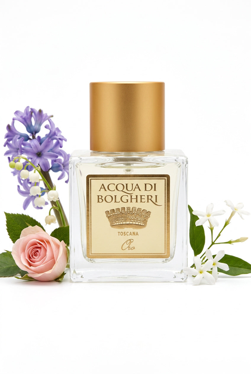 Oro Eau de Parfum dam med Bolgheri ros, mysk och hyacint – naturlig parfym