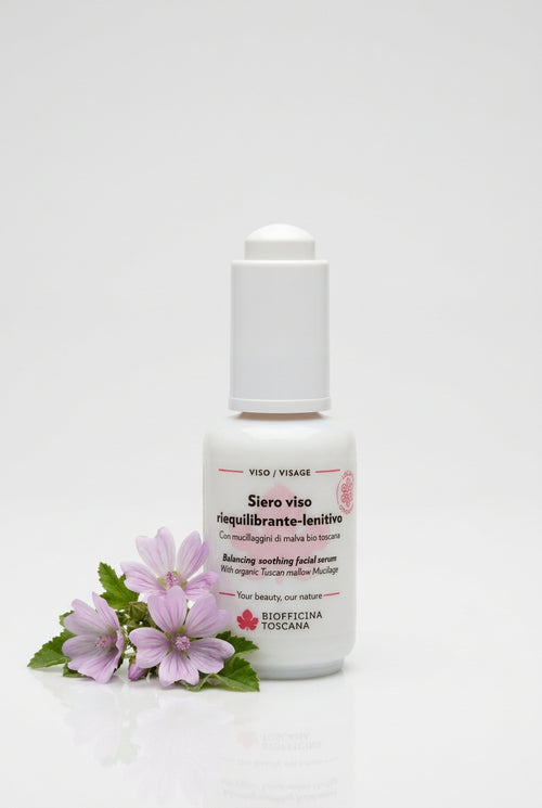 Lugnande ansiktsserum med malva och niacinamid 30ml – reducerande och balanserande serum från Biofficina Toscana