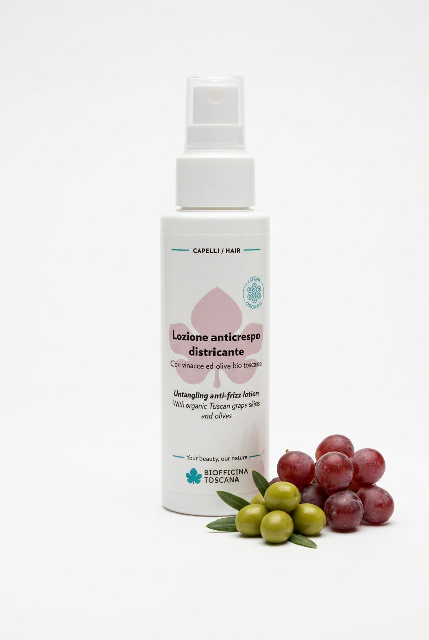 Utredande anti-frizz lotion med Uviox-Oleox och honung 100ml – slätande och skyddande hårlotion från Biofficina Toscana