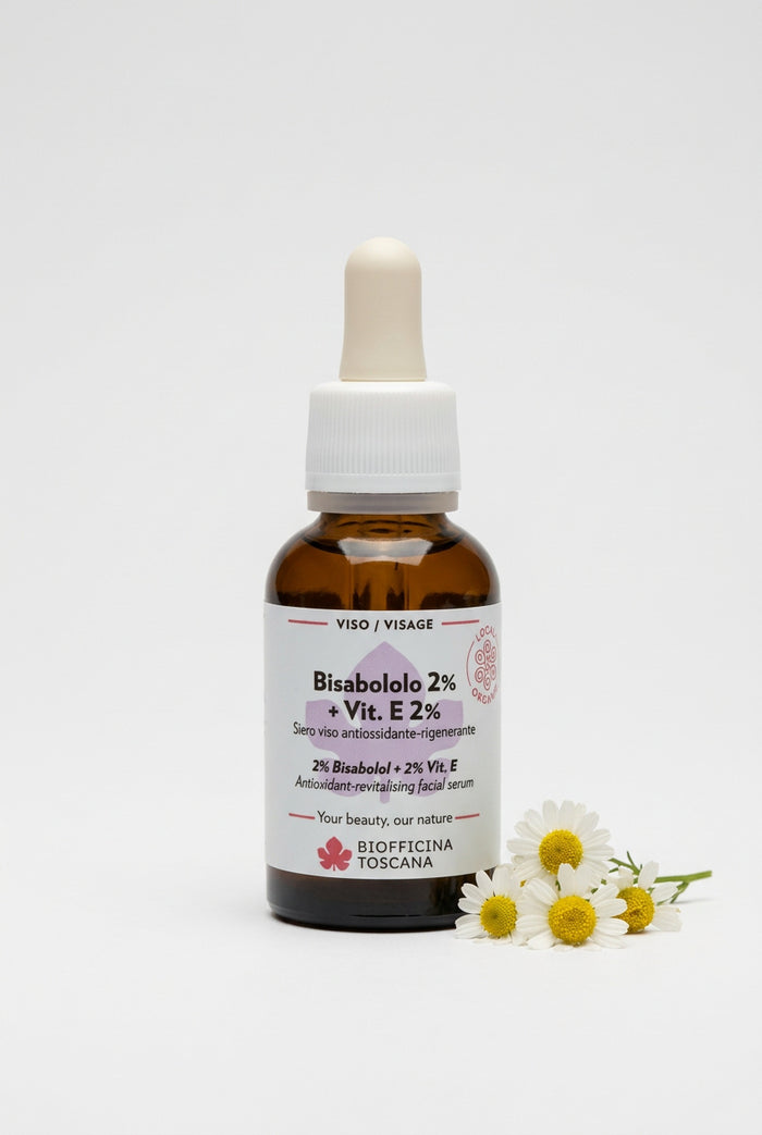 Ansiktsserum med bisabolol 2% och vitamin E 2% 30ml – lugnande och antioxidant serum från Biofficina Toscana