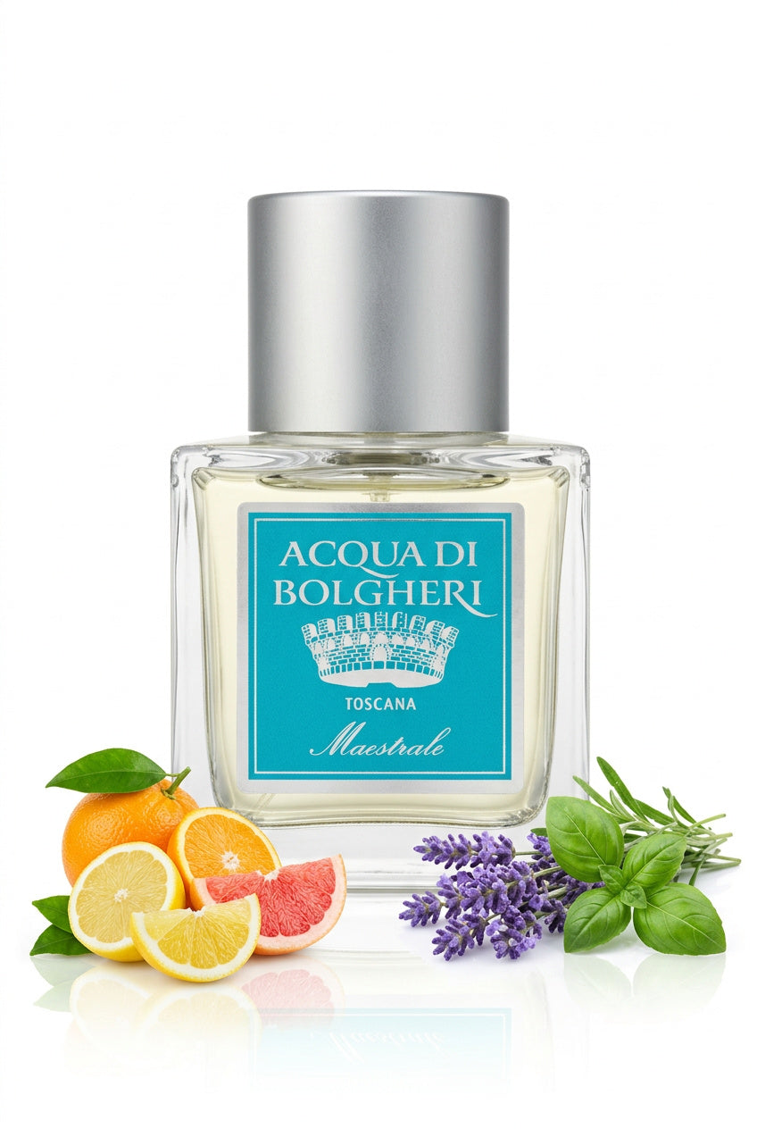 Maestrale Eau de Parfum unisex med marina noter, lavendel och havssalt – naturlig parfym