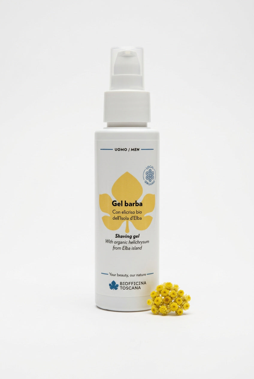 Rakgel med helichrysum och malva 100ml – mjukgörande och lugnande rakprodukt för män från Biofficina Toscana