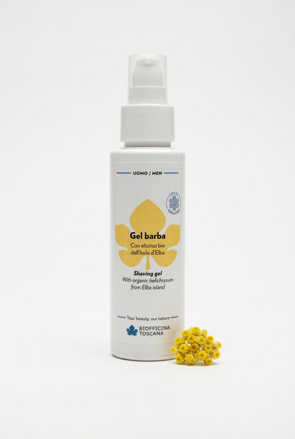 Rakgel med helichrysum och malva 100ml – mjukgörande och lugnande rakprodukt för män från Biofficina Toscana