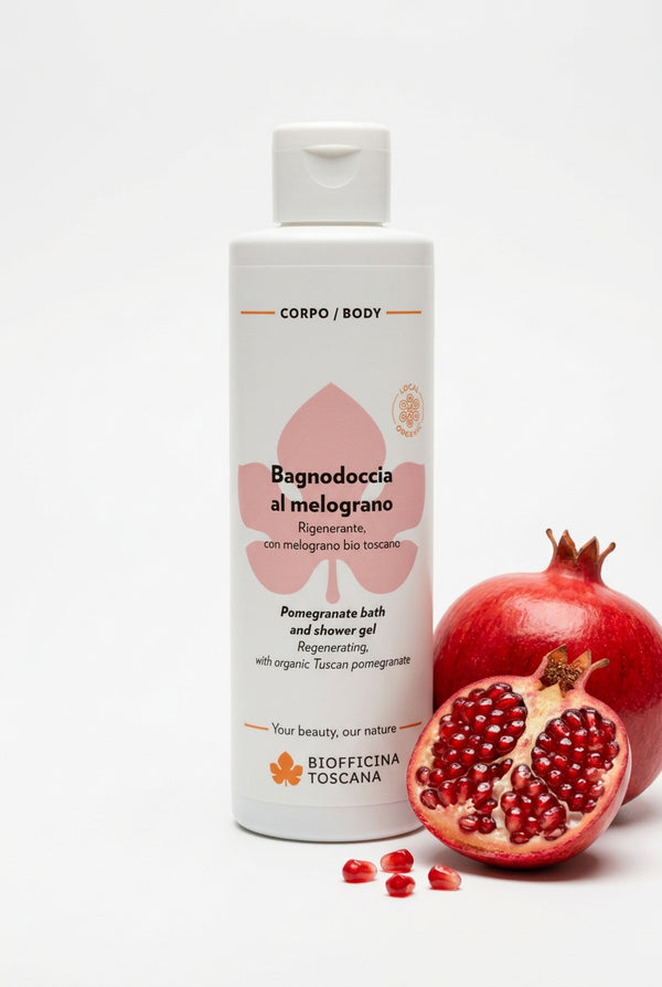 Granatäpple bad- och duschgel med växtextrakt 200ml – rengörande och uppfriskande kroppsvård från Biofficina Toscana