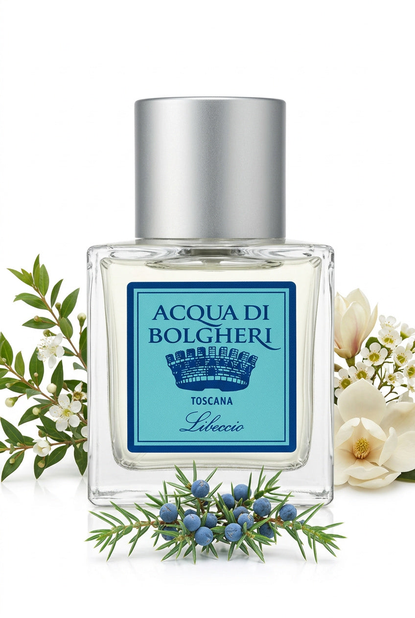 Libeccio Eau de Parfum unisex med myrten, enbär och havssalt – naturlig parfym