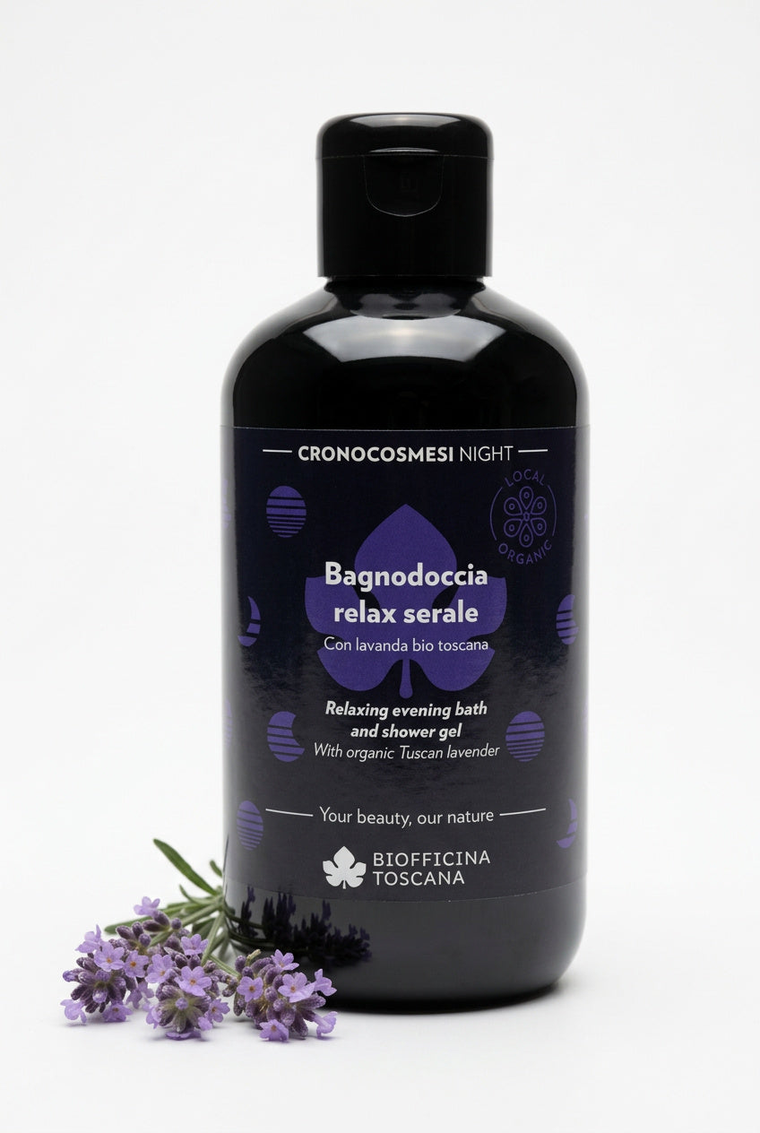 Avslappnande bad- och duschgel med äkta lavendel och lavendelolja 200ml – lugnande och aromatisk kroppsvård från Biofficina Toscana