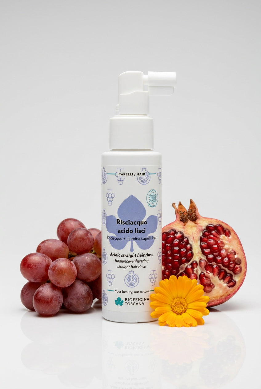 Balsamspray för rakt hår med växtkeratin och druvor 100ml – glänsande och utslätande hårspray från Biofficina Toscana