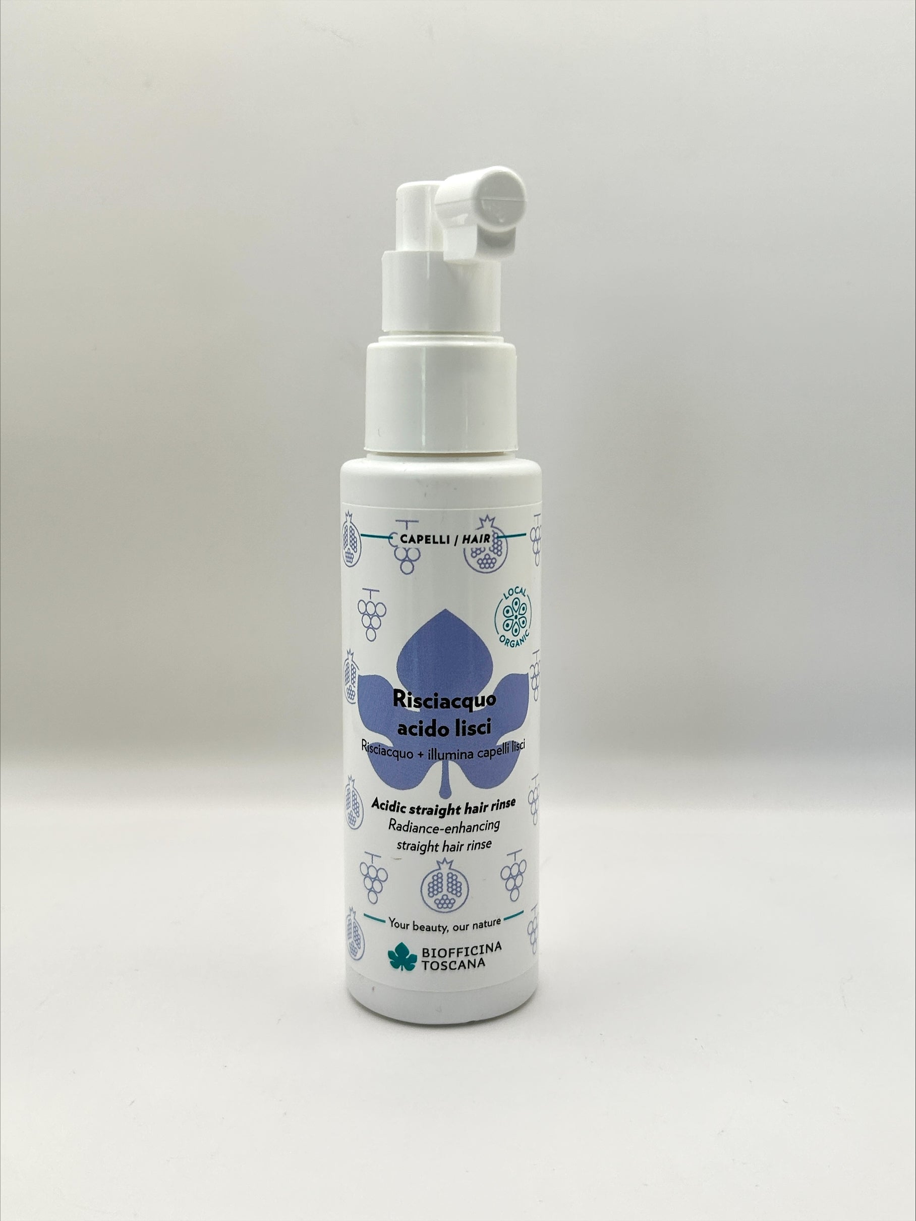 Biofficina Toscana Balsamspray Rakt Hår – leave-in spray med växtkeratin och druvor för glansigt hår