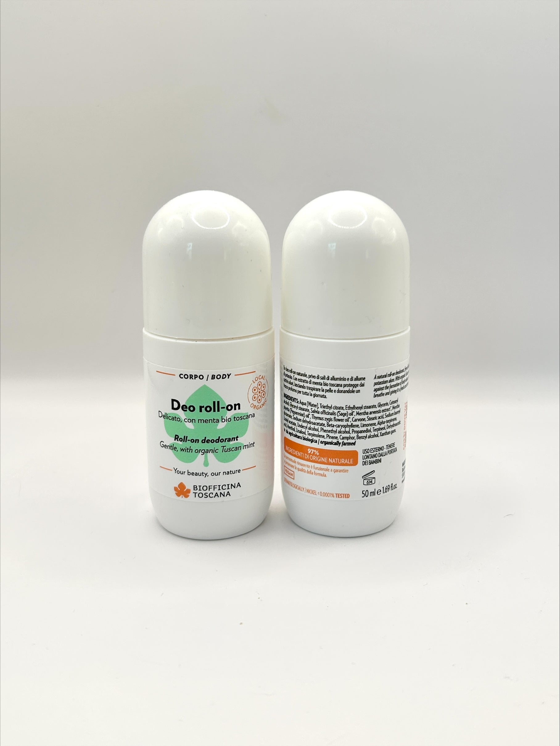 Biofficina Toscana Naturdeodorant Mynta & Salvia – aluminiumfri roll-on deodorant med ekologiska växtextrakt