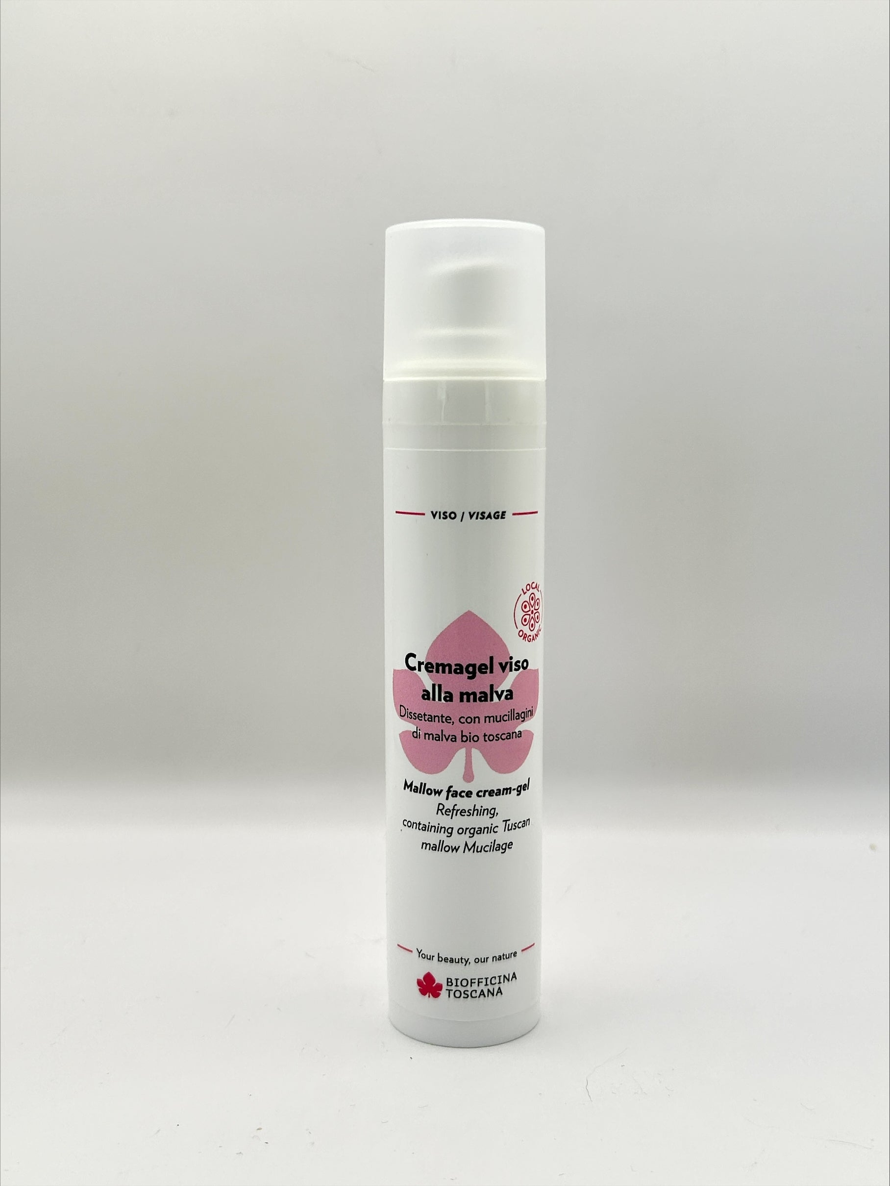 Biofficina Toscana Malva Gel-Kräm Malva & Hyaluronsyra – lugnande och återfuktande ansiktsgel