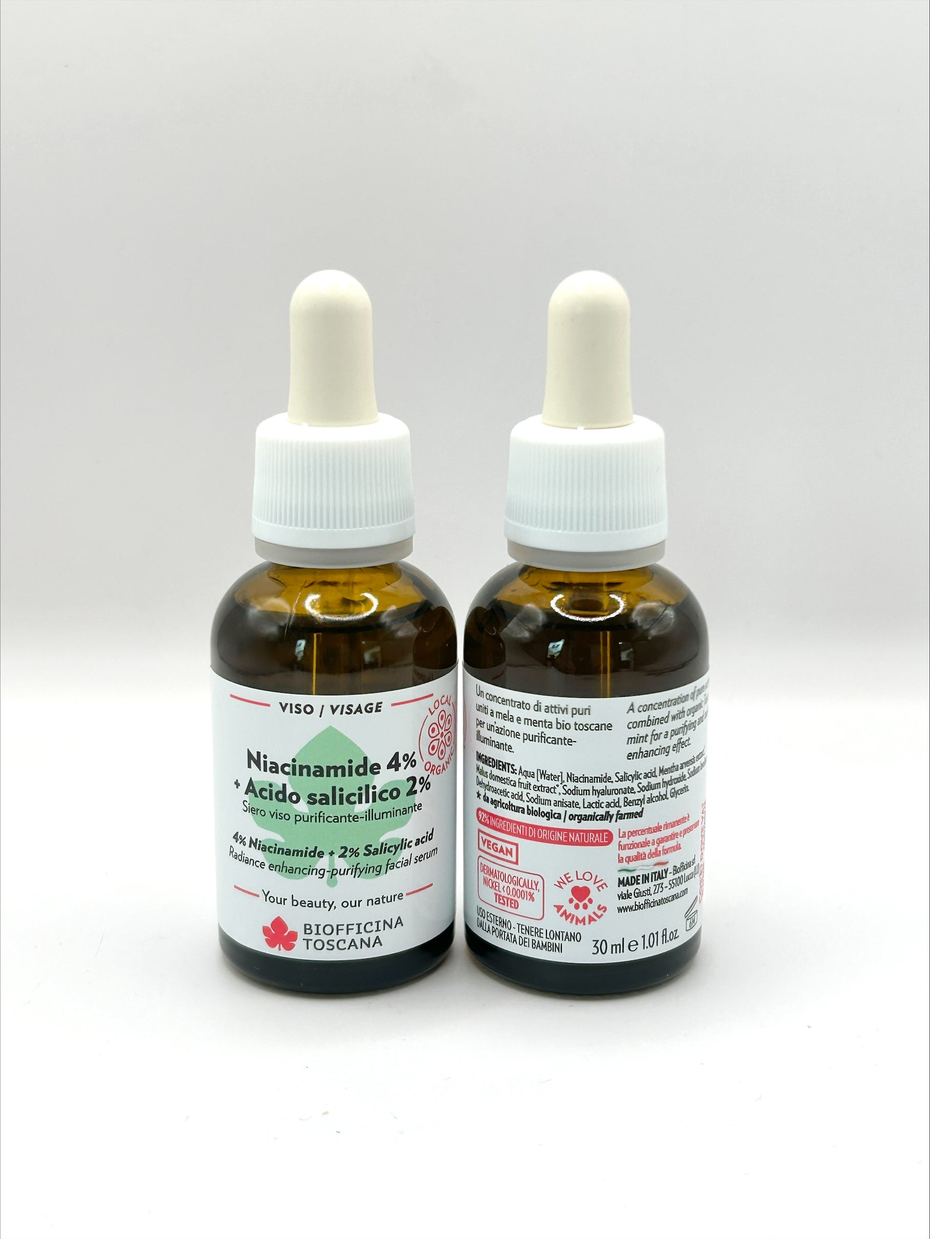 Biofficina Toscana Niacinamide Serum Salicylsyra – mot pormaskar och fet hud för ren och mattifierad hy