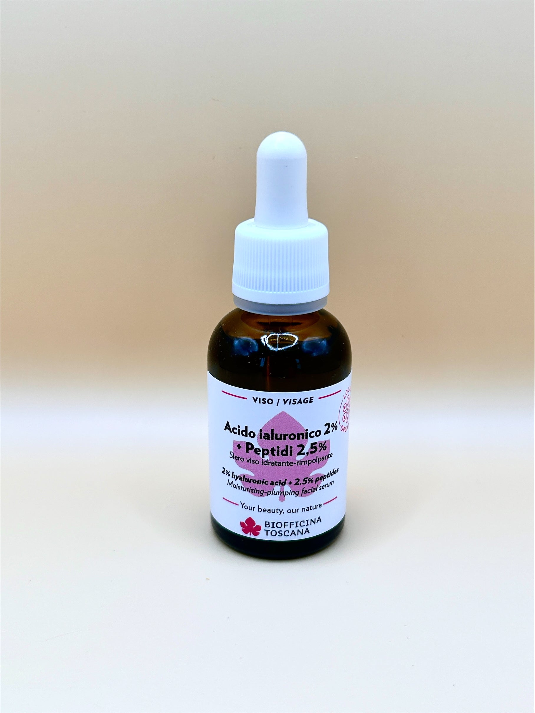 Biofficina Toscana 2% Hyaluronic Acid + 2.5% Peptides Serum 30ml | Återfuktande & Uppstramande