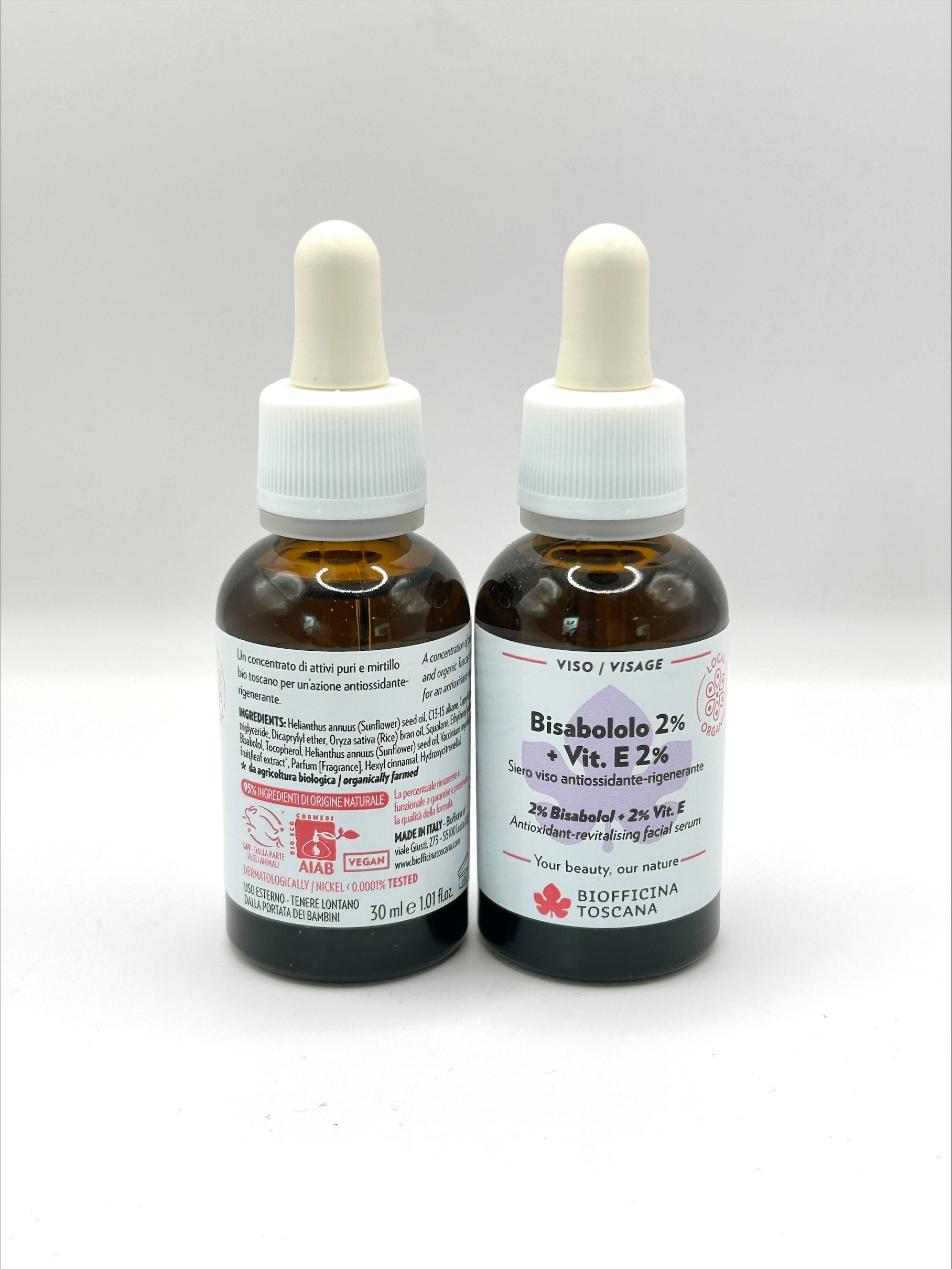 Biofficina Toscana Bisabolol Serum Vitamin E – lugnande antioxidantserum för känslig och reaktiv hud