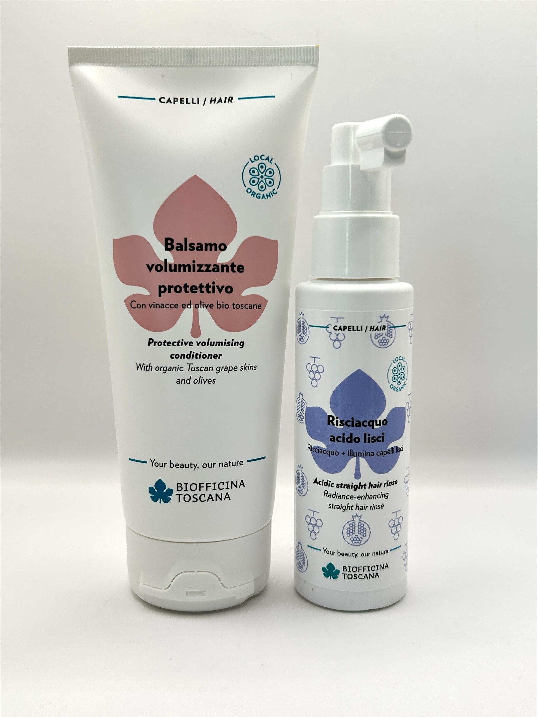 Biofficina Toscana ekologisk hårvård – balsamspray med växtkeratin för rakt, glansigt och lättkamat hår