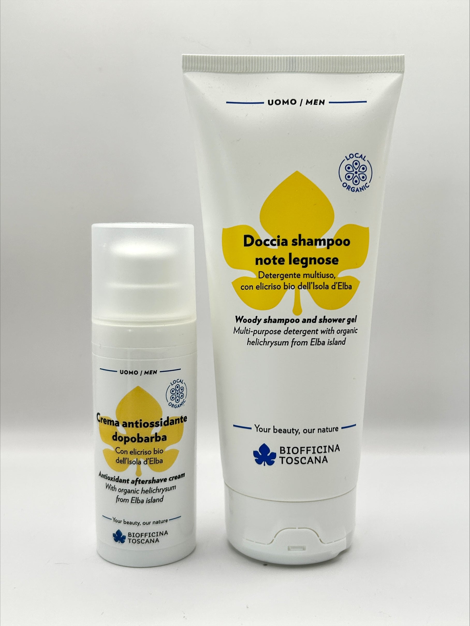 Biofficina Toscana ekologisk aftershave – lugnande kräm med helichrysum för röd och irriterad hud efter rakning