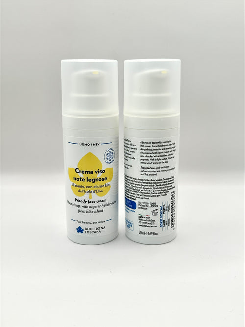 Biofficina Toscana Ansiktskräm Män – återfuktande och skyddande dagkräm med squalan för torr och normal hu