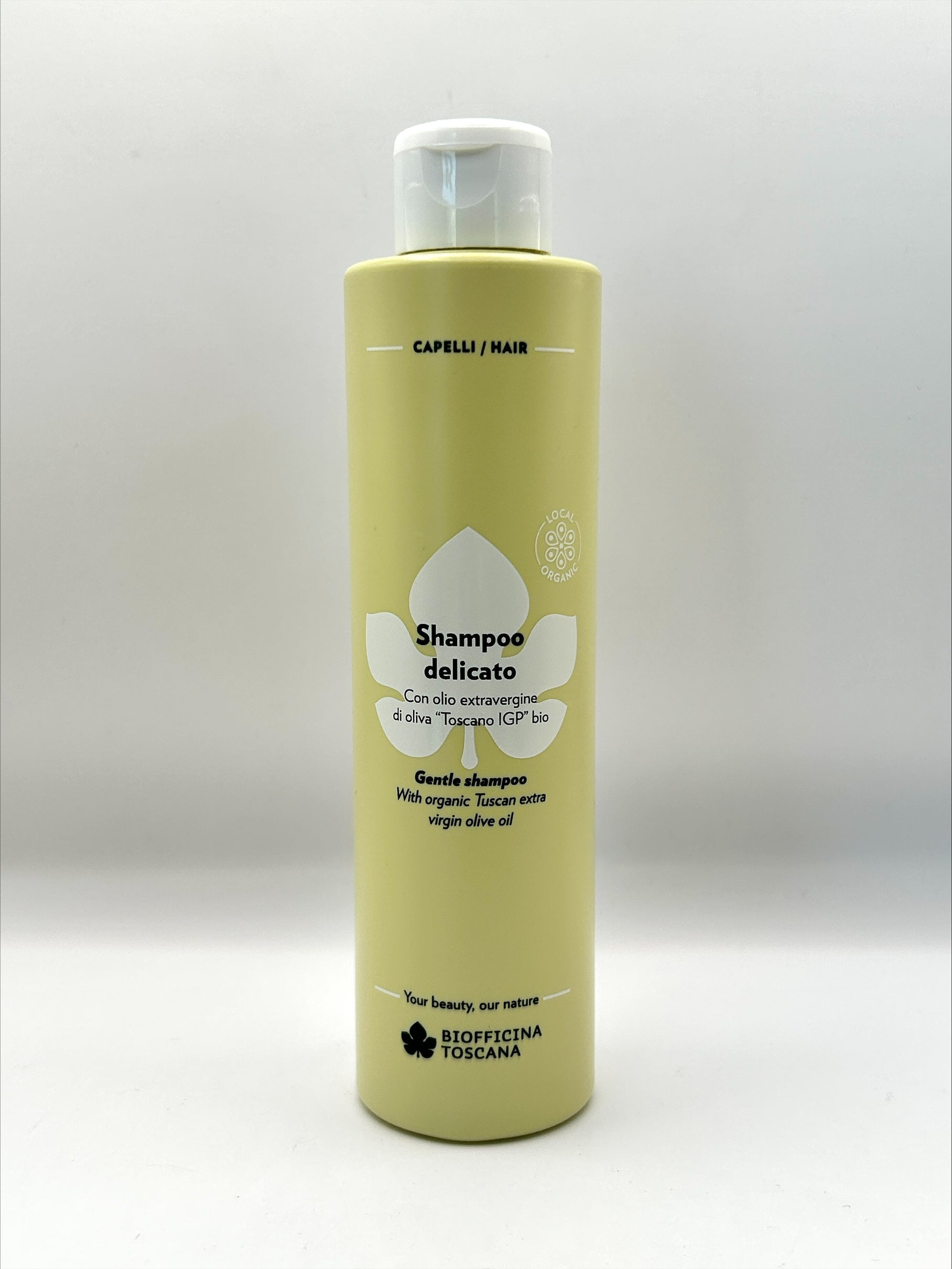 Biofficina Toscana Skonsamt Schampo Olivolja & Malva – rengörande och vårdande för känslig hårbotten