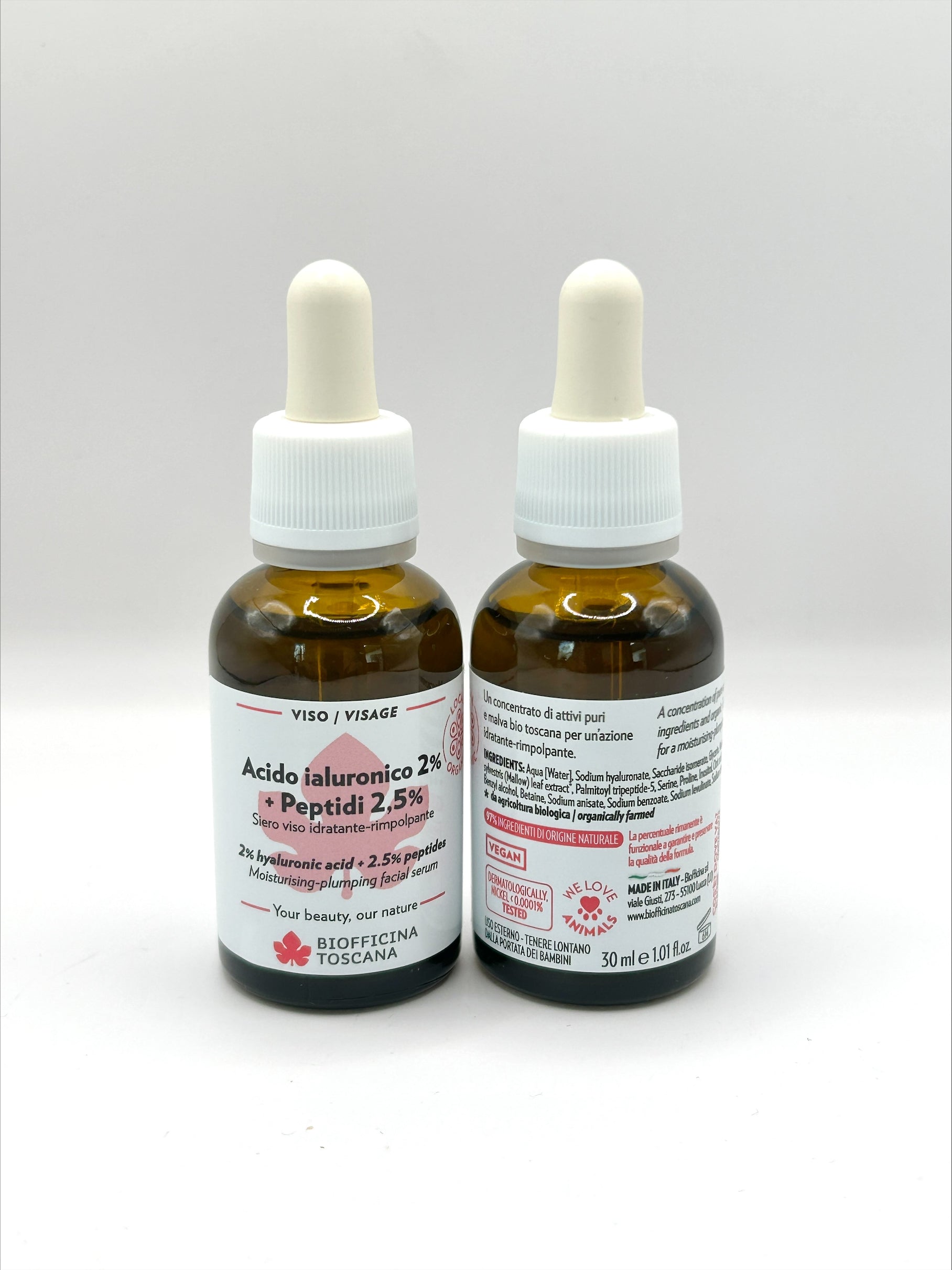Biofficina Toscana Hyaluronsyra Serum Peptid – anti-age serum mot rynkor och slapp hud