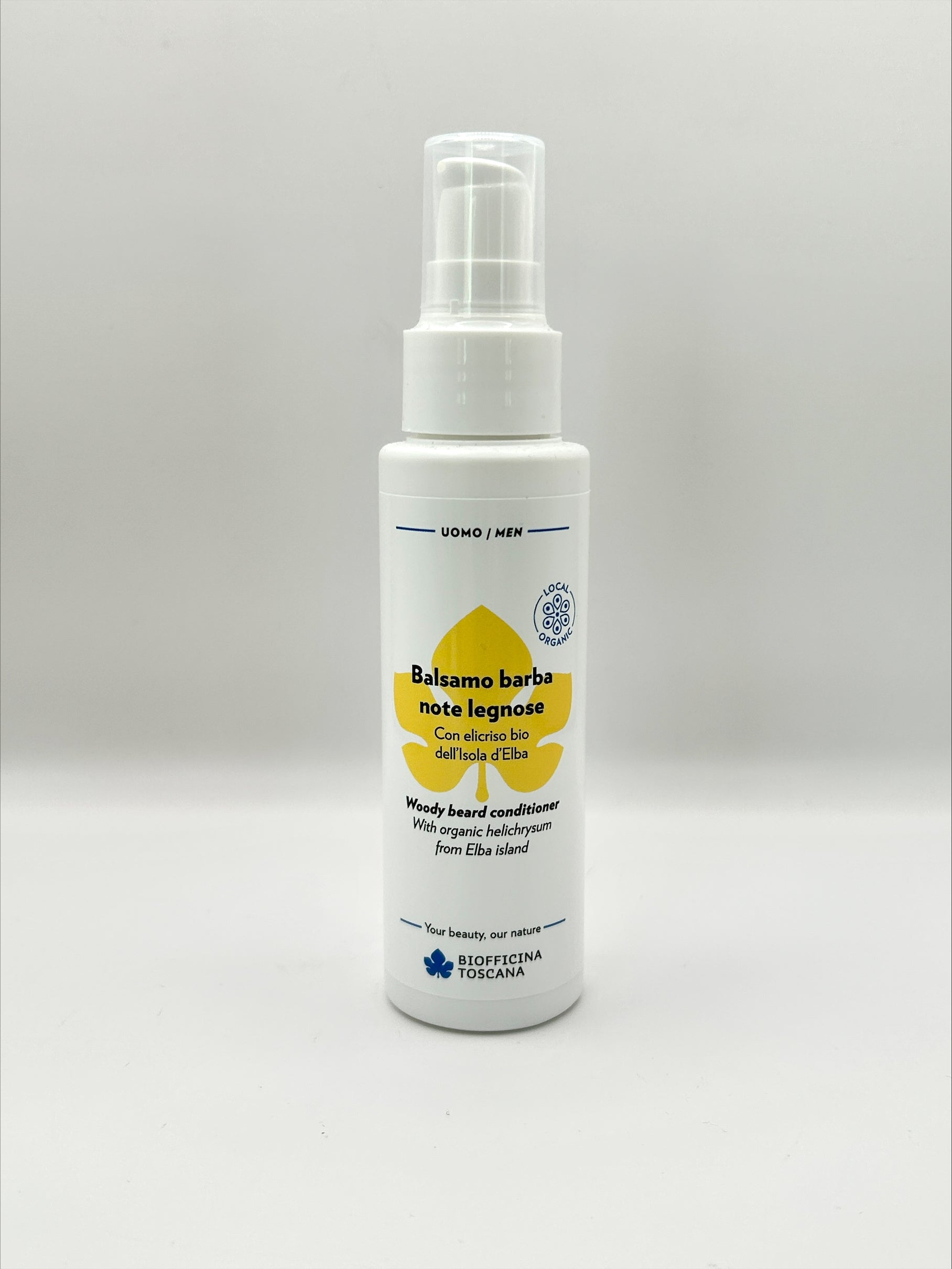 Biofficina Toscana Woody Skäggbalsam Helichrysum & Urea – vårdande och mjukgörande skäggvård