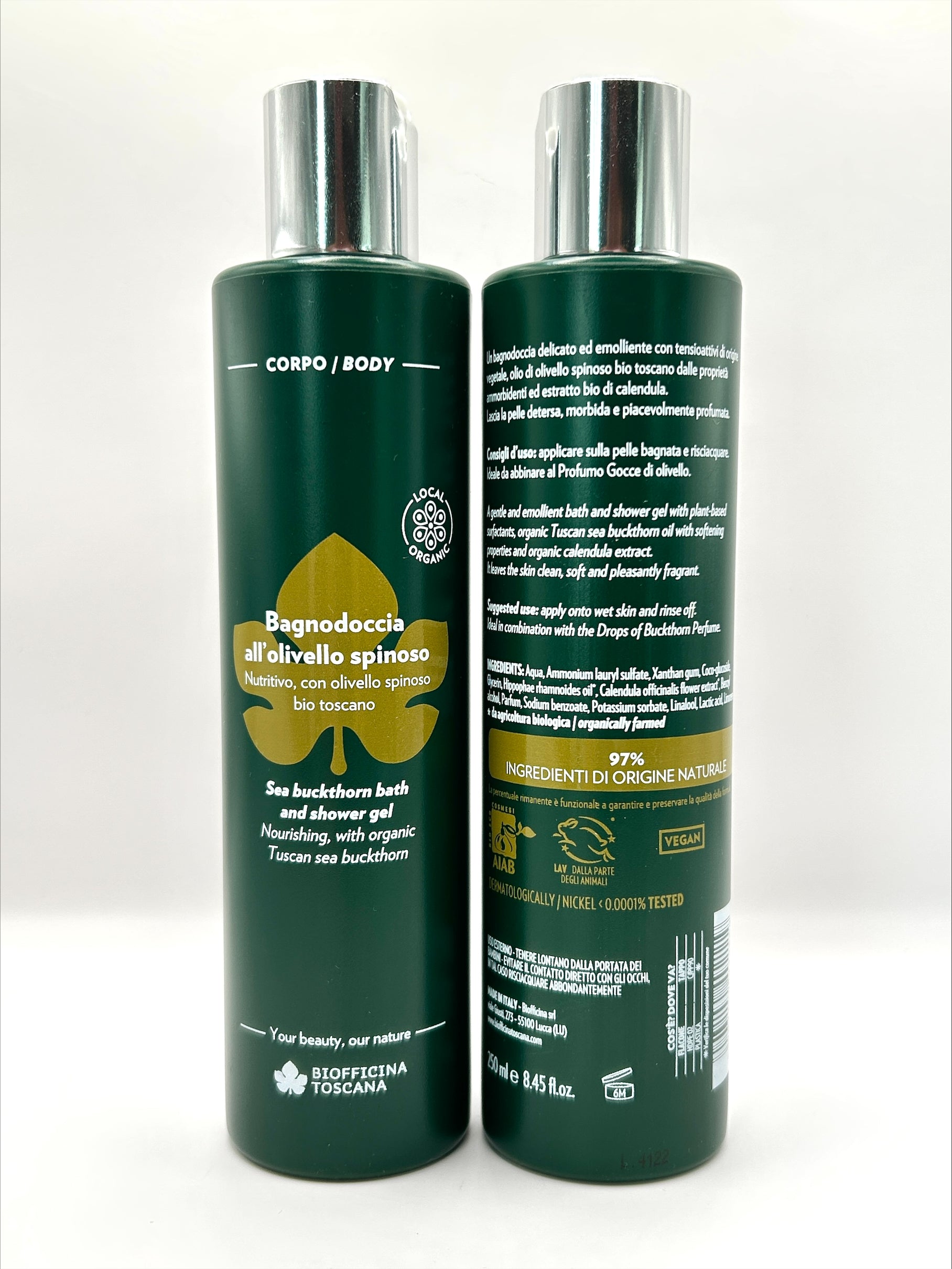 Biofficina Toscana Havtorn Duschgel – vitamin C och havtornsolja för strålande och skyddad hud