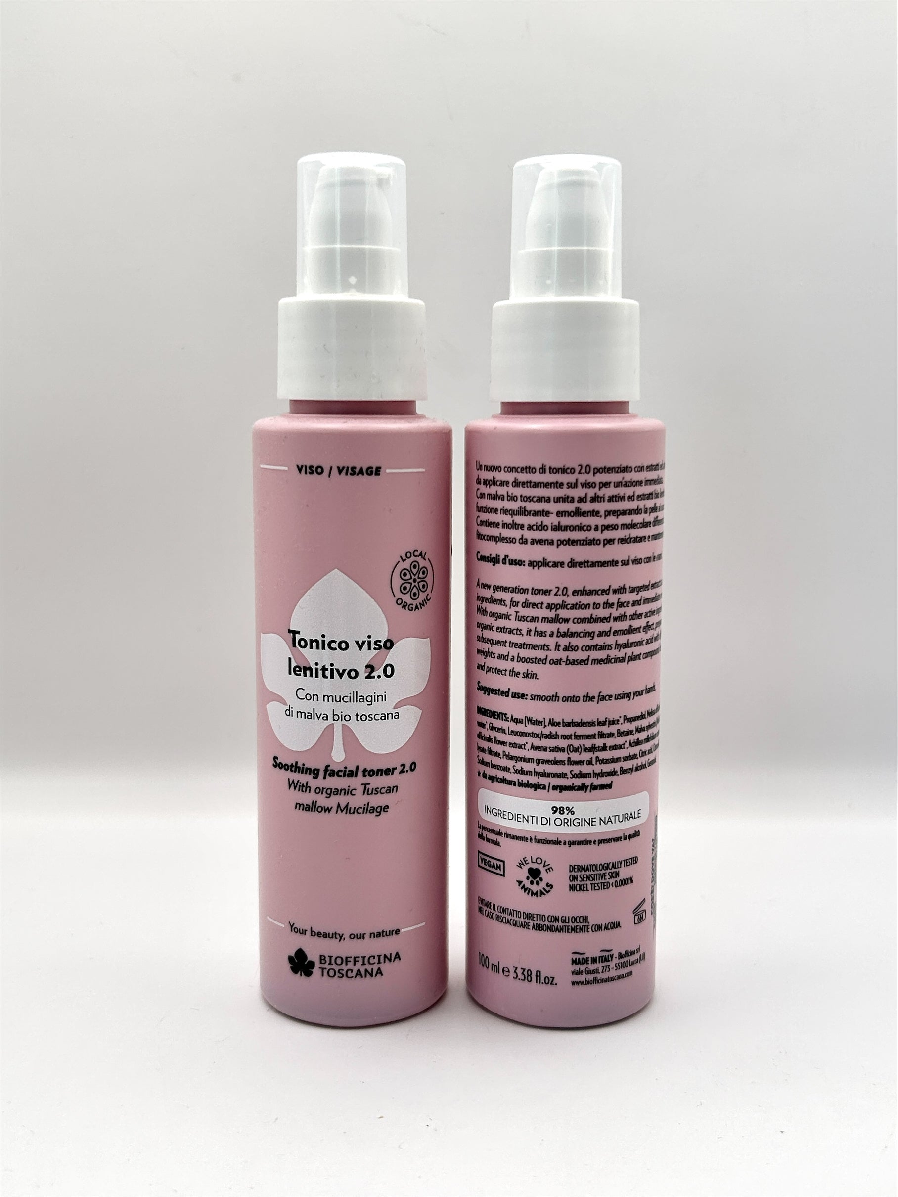 Biofficina Toscana Lugnande Ansiktstoner – malva och melissavatten för lugn och balanserad känslig hud