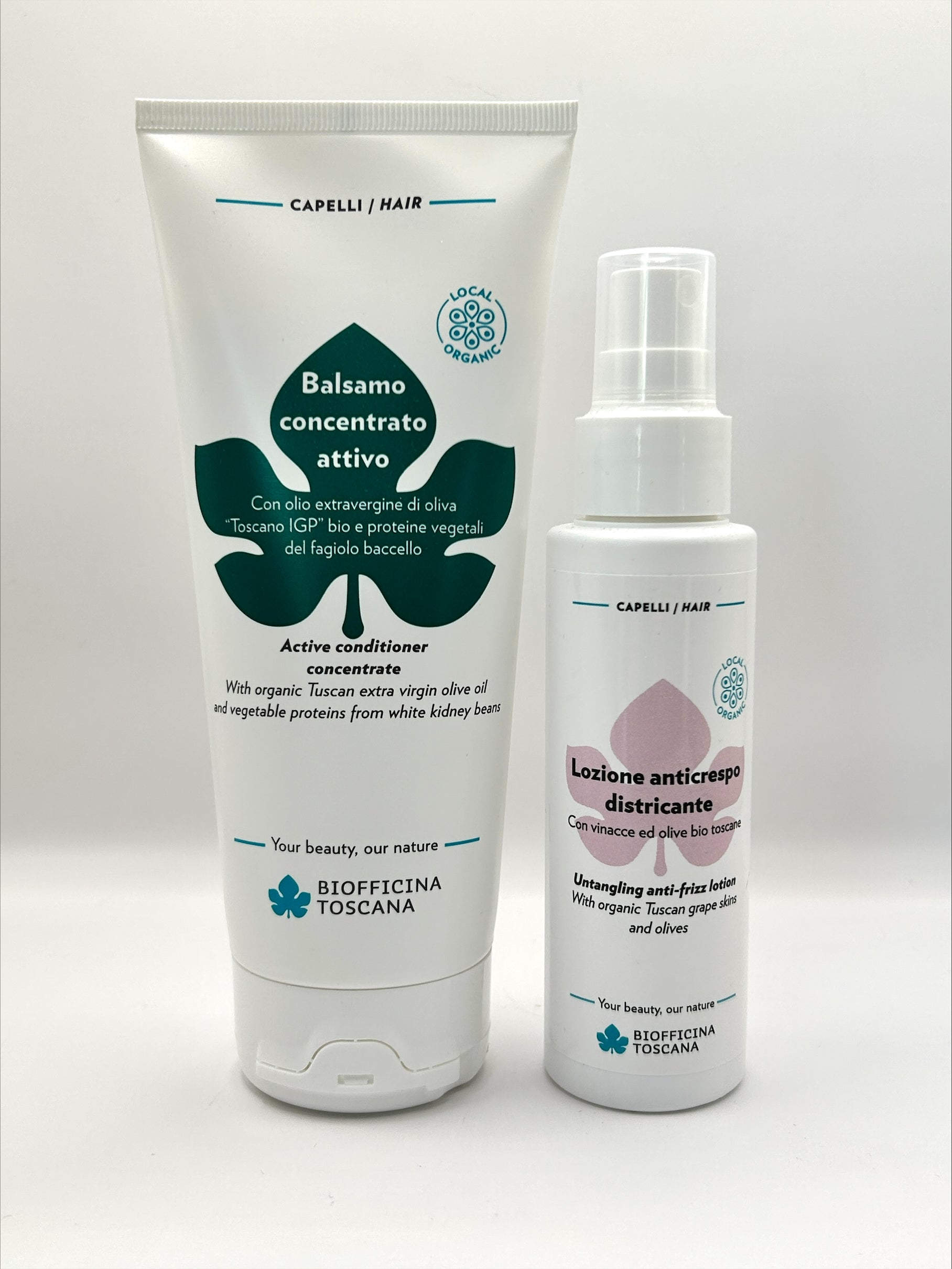 Biofficina Toscana ekologisk anti-frizz lotion – honung och uviox-oleox för mjukt och frissfrittfritt hår