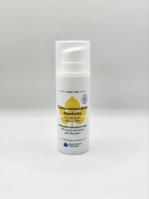 Biofficina Toscana Aftershave Kräm Uviox-Oleox & Helichrysum – lugnande aftershave för känslig hud