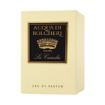 Acqua di Bolgheri La Camelia EDP förpackning i beige med etikett – Eau de Parfum