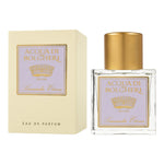 Acqua di Bolgheri Lavenda Eterea Eau de Parfum – glasflaska med guldlock bredvid beige presentförpackning