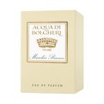 Acqua di Bolgheri Muschio Bianco EDP förpackning i beige med etikett – Eau de Parfum