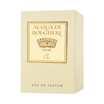 Acqua di Bolgheri Oro EDP förpackning i beige med etikett – Eau de Parfum