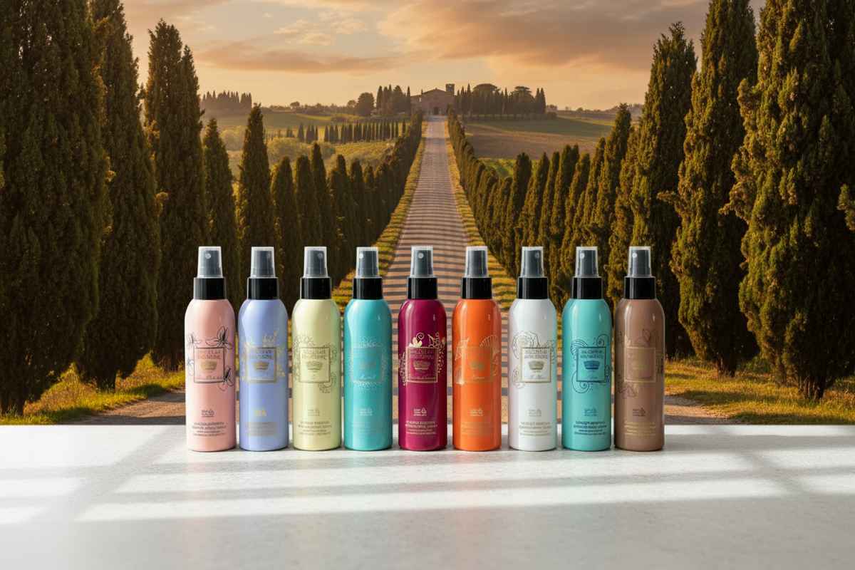 Sprayfärger med Bolgheri-bakgrund