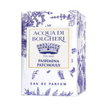 Acqua di Bolgheri Pashmina Patchouly EDP förpackning i beige med etikett – Eau de Parfum